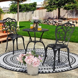 3-Piece Cast Aluminum Patio Bistro Set Rust-proof Outdoor Furniture Set