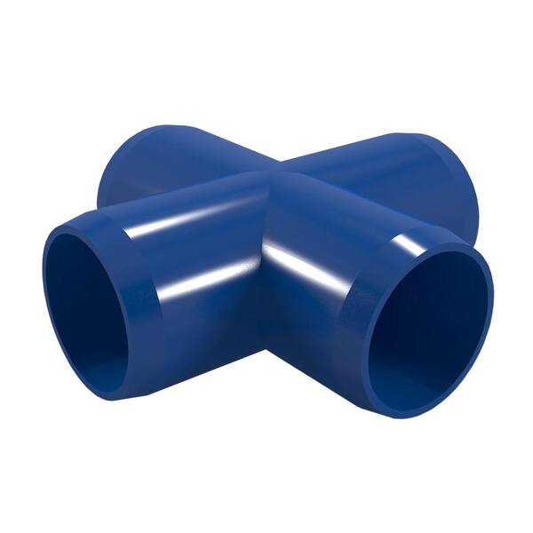 Formufit 1/2 in. Furniture Grade PVC Cross in Blue