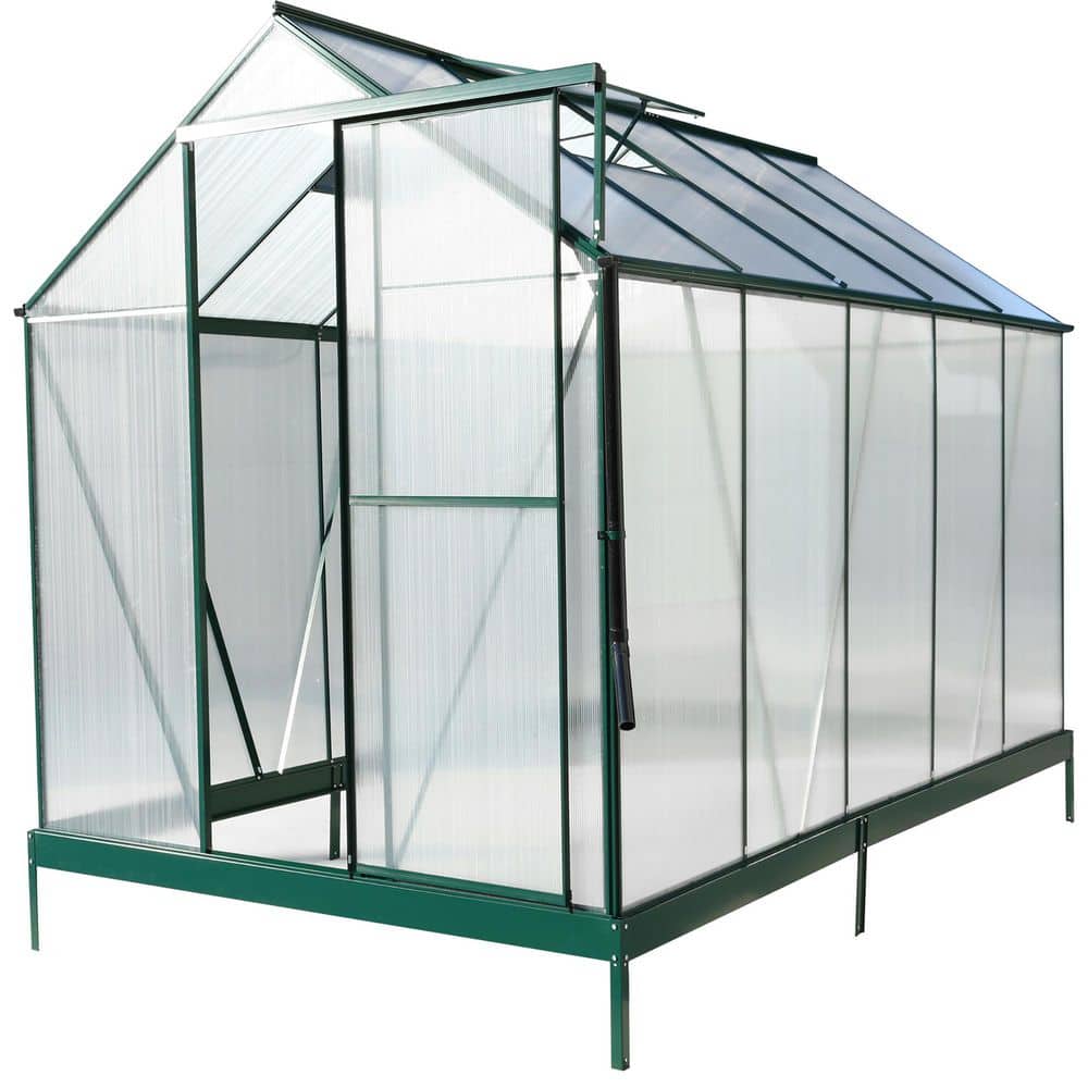 6 ft. x 10 ft. Green Polycarbonate Greenhouse and Heavy Duty Outdoor Aluminum Walk-in Green House Kit price history on PriceWatchPro