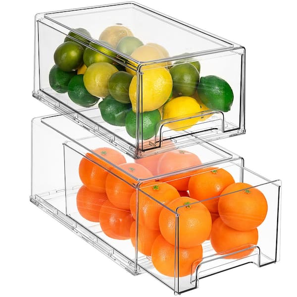 Food Storage Organizer Boxes Space Saving Organizers with Dividers for Vegetable Fruit Snack, Size: 21