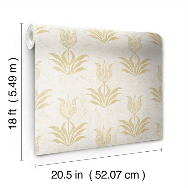 NuWallpaper Parrot Tulip Yellow Matte Vinyl Peel and Stick