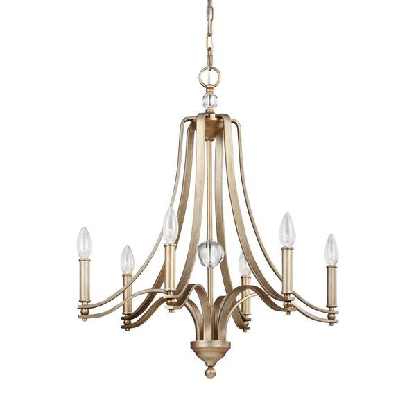 Generation Lighting Evington 6-Light Sunset Gold Single Tier Chandelier Shade