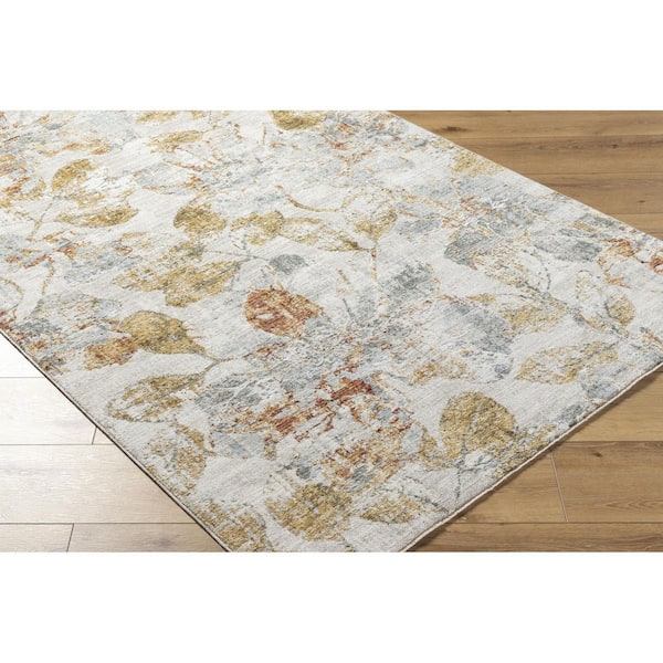 Roseanne Deep Teal Cottage Floral 5 ft. 3 in. x 5 ft. 3 in. Area Rug