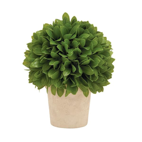 Intricately Styled Vibrant Green Colored Vinyl Leaf Ball in Pot