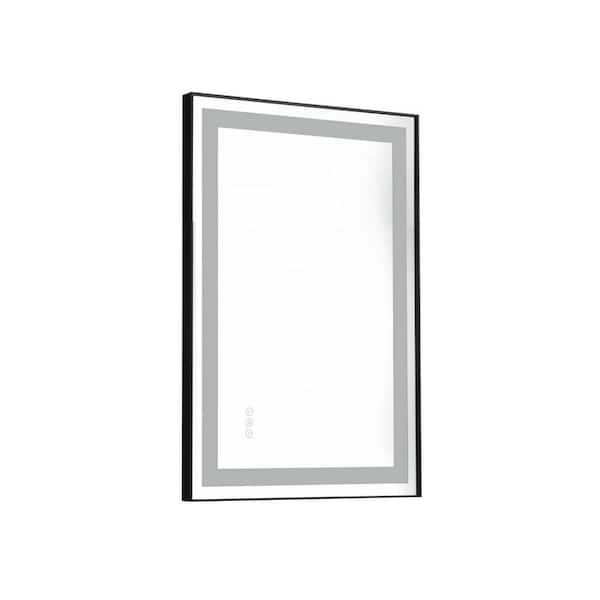 Unbranded 24 in. W x 36 in. H Rectangular Aluminum Framed LED Wall Mount Anti-Fog Modern Decorative Bathroom Vanity Mirror