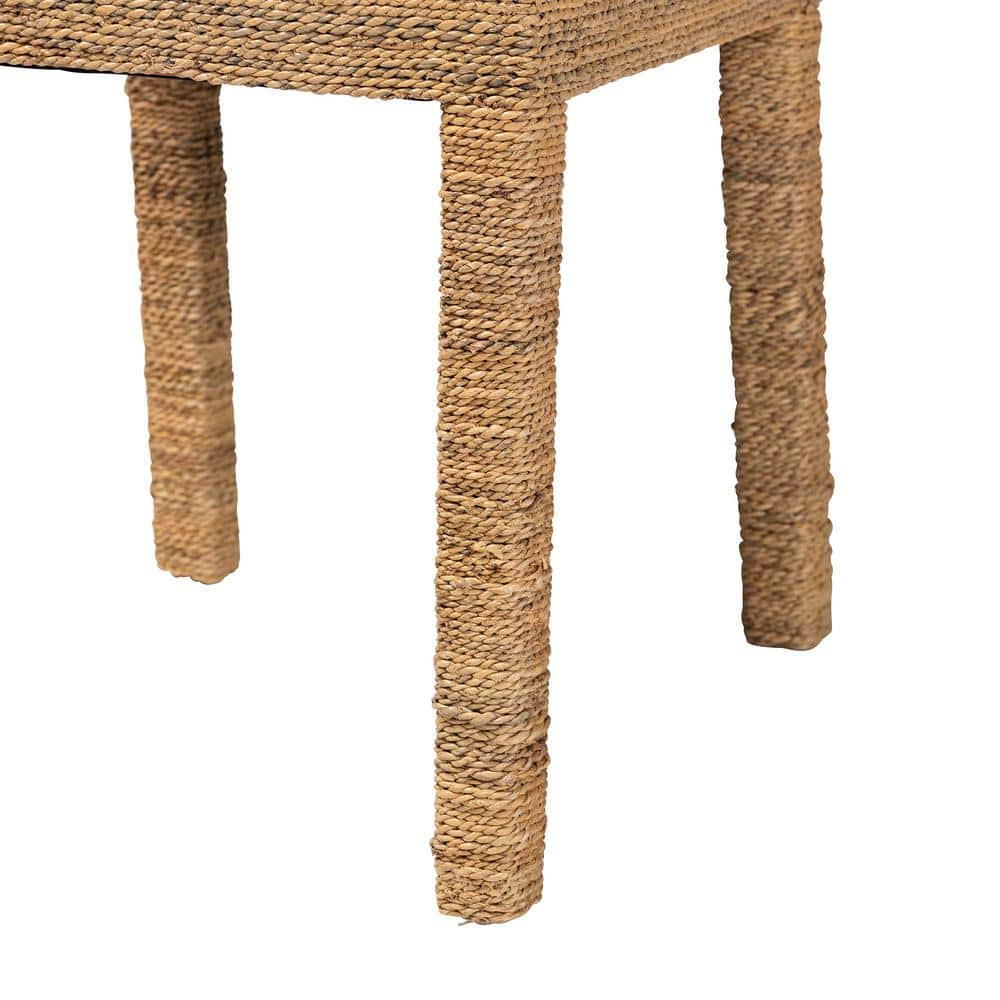 Natural Seagrass and Mahogany Wood Dining Chair