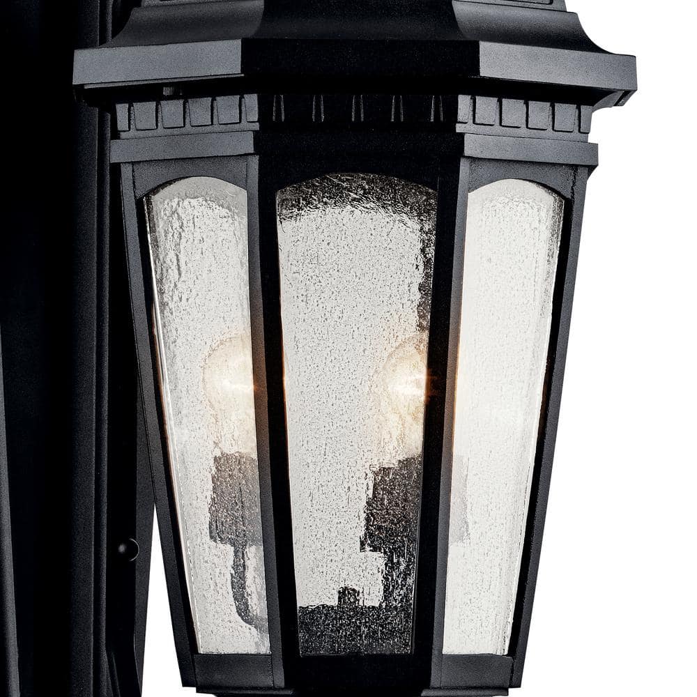 Classic Textured Black 40.5" Outdoor Lantern Wall Sconce
