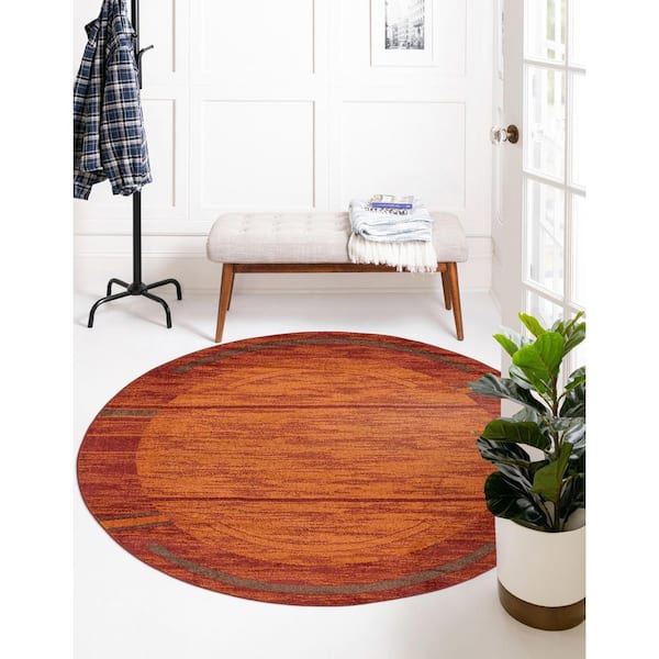 Autumn Foilage Terracotta 3' 3 x 3' 3 Round Rug