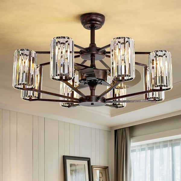 Pacific Core 52 in. Smart Indoor White and Gold Low Profile