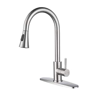 Carol Single-Handle Pull-Out Sprayer Kitchen Faucet with Dual Function Sprayhead in Brushed Nickel