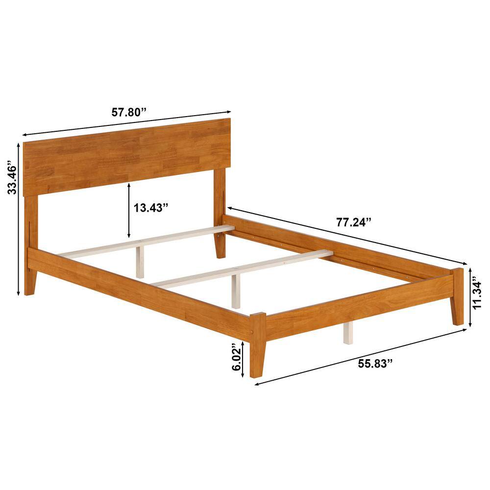Orlando Light Toffee Full Wood Bed Frame with Headboard