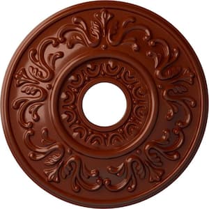 18 in. x 3-1/2 in. ID x 1 in. Valletta Urethane Ceiling Medallion (Fits Canopies upto 3-1/2 in.), Firebrick