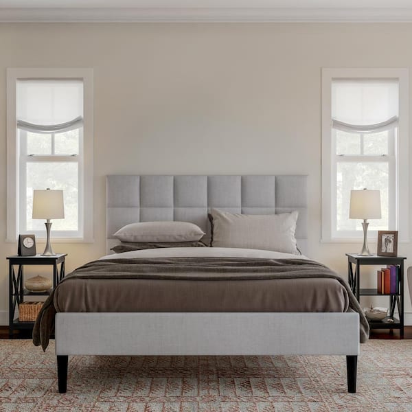 Lavish Home 15.5 in. Side Tables with Two Shelves, Set of 2 Contemporary Nightstands with X-Legs, Rectangle Wooden End Table, Black