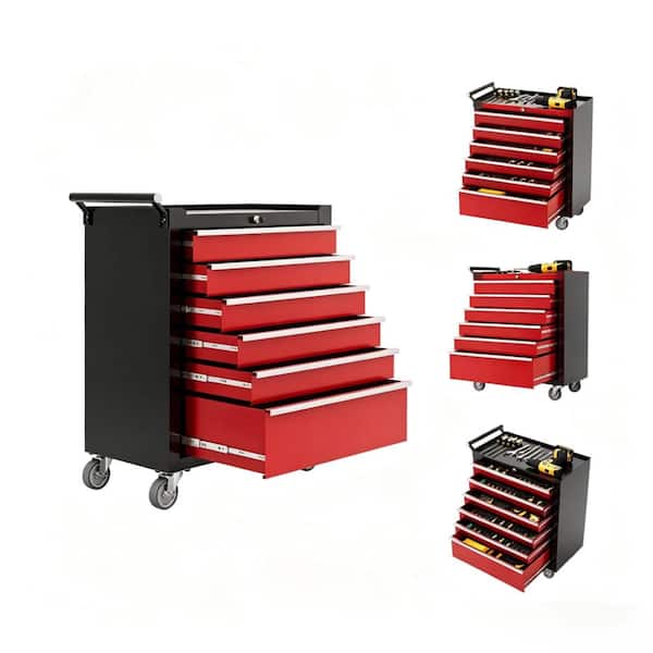 Cfosore 6-Drawer Rolling Tool Chest with Locking Casters, Drawer