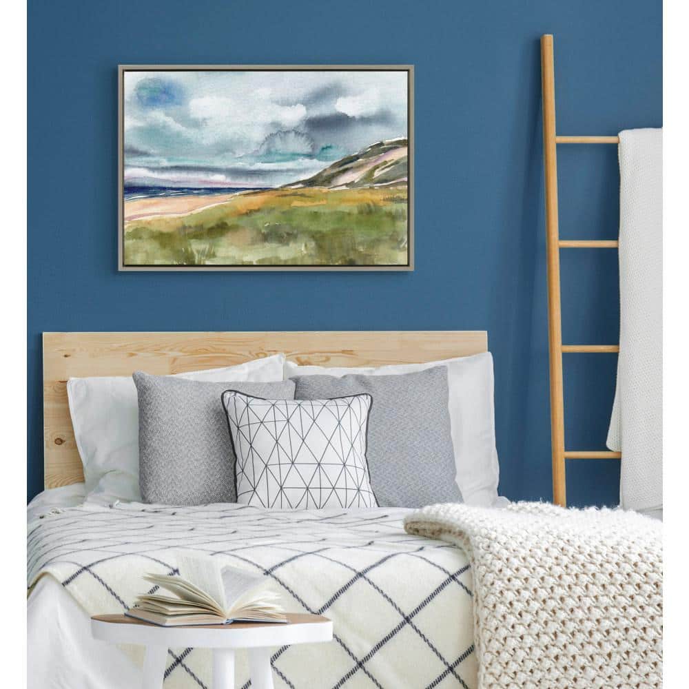 Gray Abstract Coastal Landscape Canvas Print, 23x33