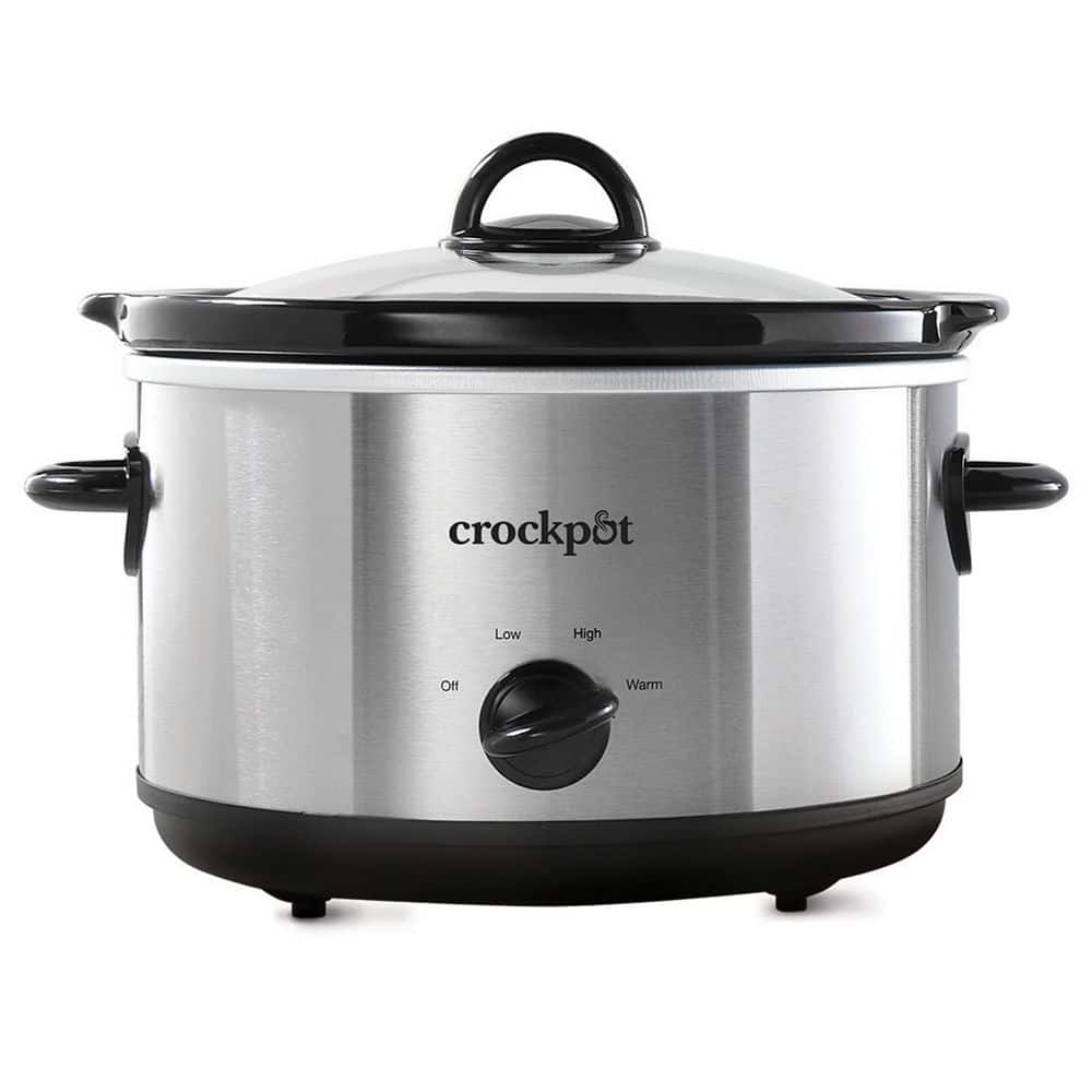 Crock-Pot 4.5 qt. Silver Manual Slow Cooker with Glass Lid and Keep Warm Setting