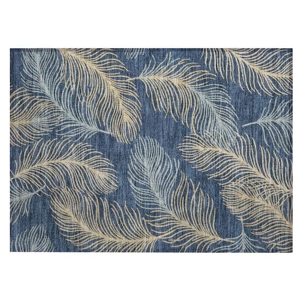 Chantille Machine Washable Indoor/Outdoor Abstract ACN3028 Navy 2 ft. x 3 ft. Accent Rug