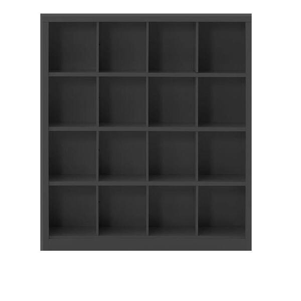 Home Decorators Collection Lachlan 53.25 in. x 60 in. Black 16-Cube Storage Organizer