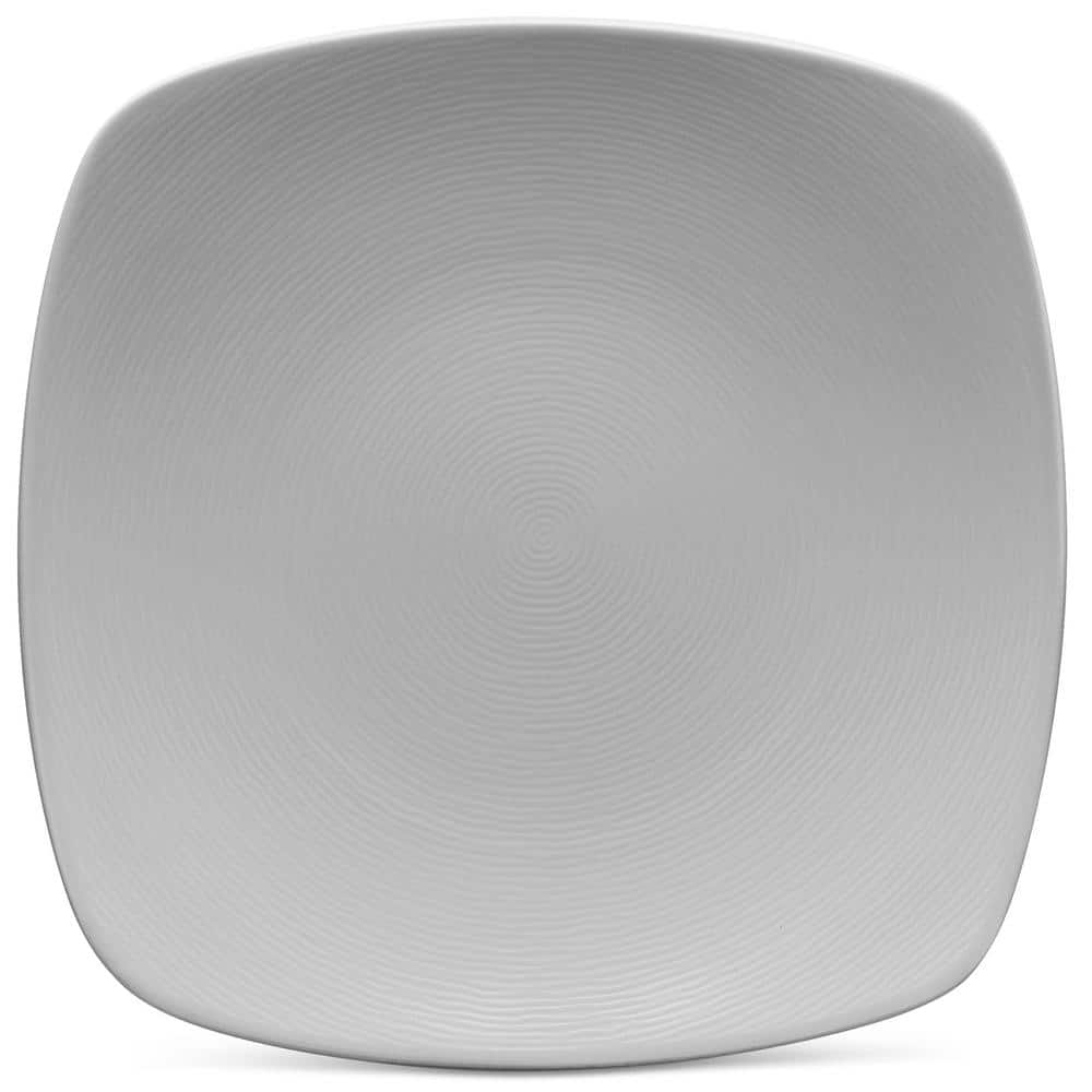 Noritake Colorscapes Grey-on-Grey Swirl 11.75 in. (Gray) Porcelain Square Platter