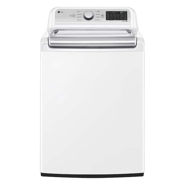 LG 5.3 cu. ft. SMART Top Load Washer in White with 4-way Agitator, NeverRust Drum and TurboWash3D Technology