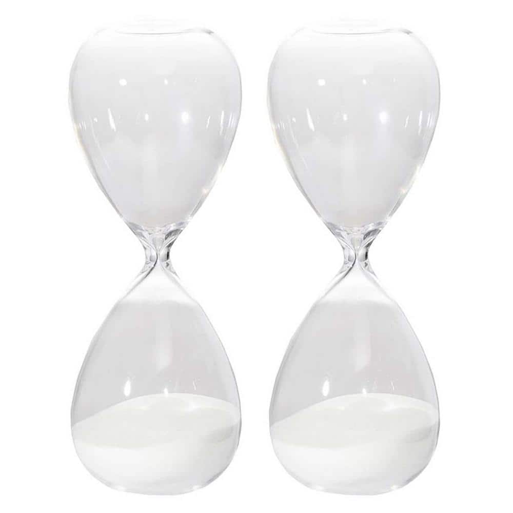 8 in. H Ferdinand Glass Hourglass 30 Minute Sand Timer Clock for Home, Desk