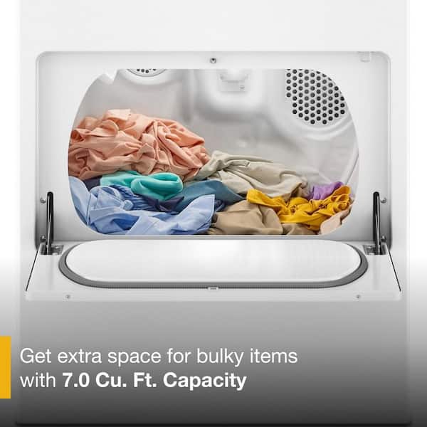 7.0 cu. ft. Vented Front Load Electric Dryer in White with Adaptive Dry
