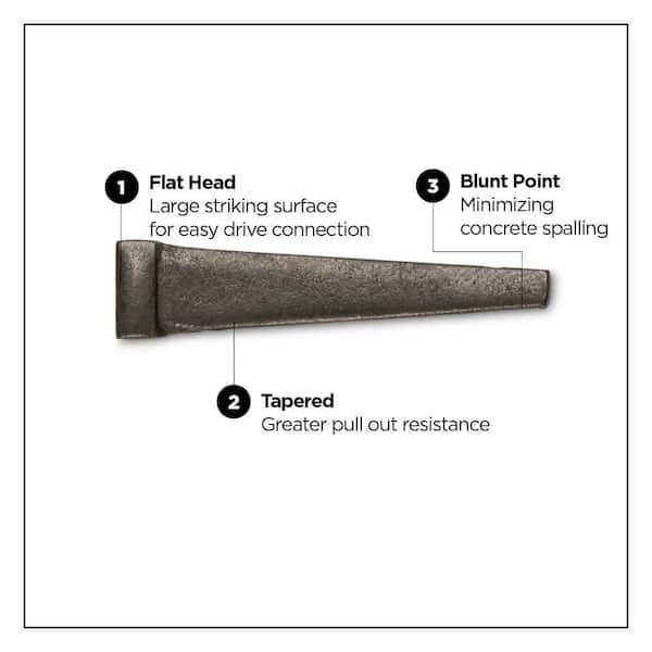 Stallion 1-1/2 in. Masonry Bright Steel Nail Flat Head 2.5 lb