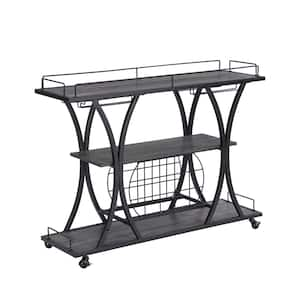 Black and Gray Industrial Bar Cart Kitchen Bar Kitchen Cart