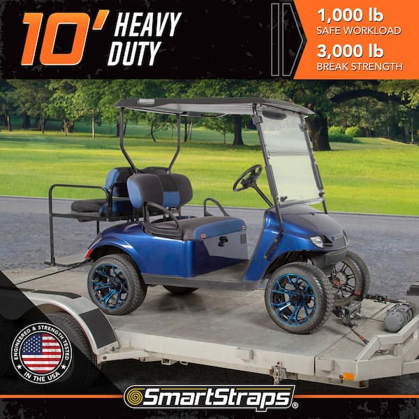 10 ft. Orange Tactical Ratchet Tie Down Straps with 1,000 lb. Safe Work Load - 2 pack