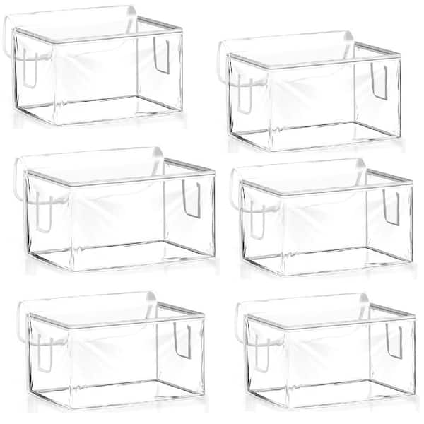 Sorbus Clear Foldable Storage Bags with Handles & Zipper for Clothes and Blankets, 90L, 6 Pack