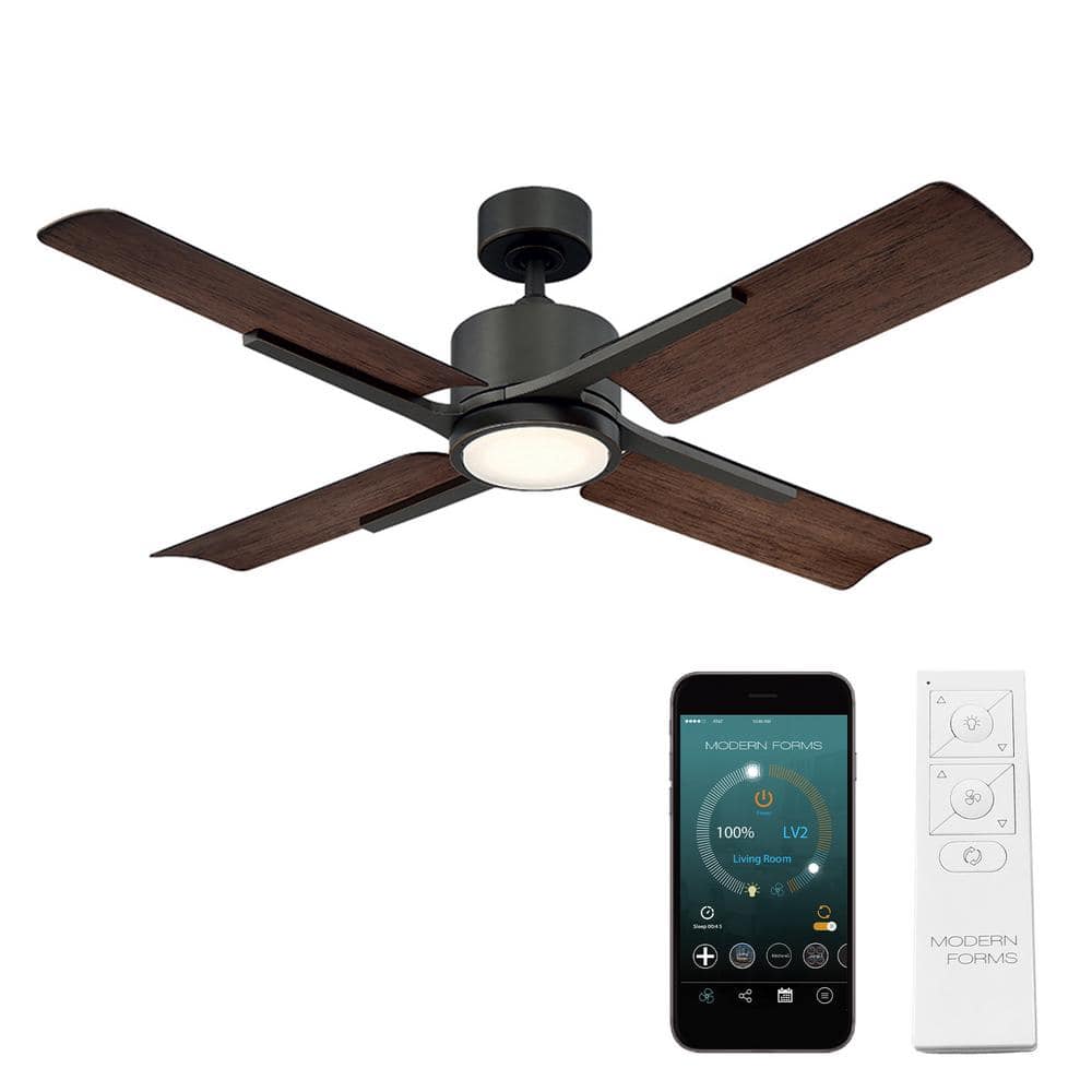 Cervantes 56" Dark Walnut Smart Ceiling Fan with LED Light