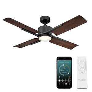 Cervantes 56 in. Smart Indoor/Outdoor Oil Rubbed Bronze 4-Blade Standard Ceiling Fan Soft White Integrated LED +Remote