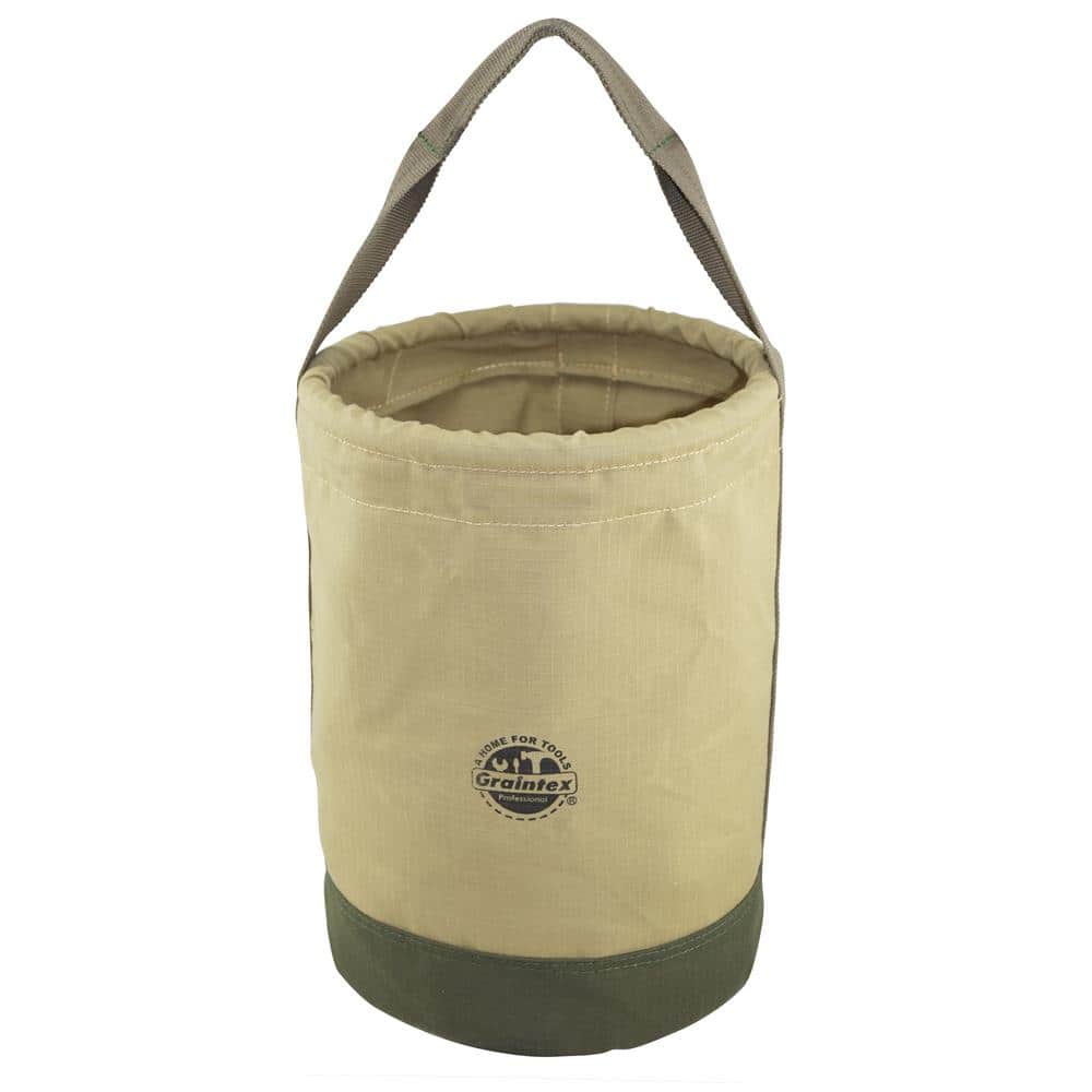 Graintex 12 in. 1-Pocket Utility Tool Bucket in Khaki Green