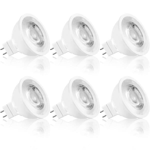 LUXRITE 50-Watt Equivalent MR16 Dimmable LED Light Bulb Enclosed Fixture Rated 2700K Warm White (6-Pack)