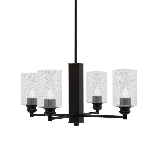 Unbranded Albany 21.75 in. 4 Light Espresso Chandelier with Smoke Bubble Glass Shades