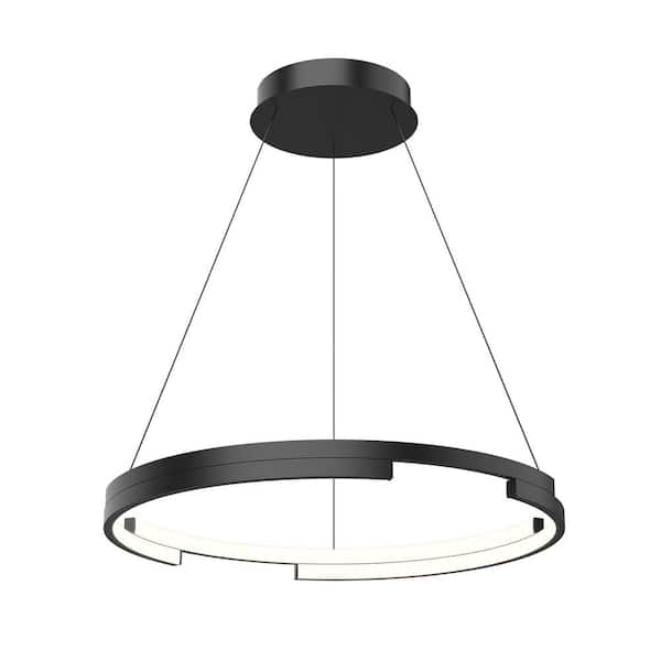 KUZCO Anello Minor 24 in. 1 Light 58-Watt Black Integrated LED Pendant Light