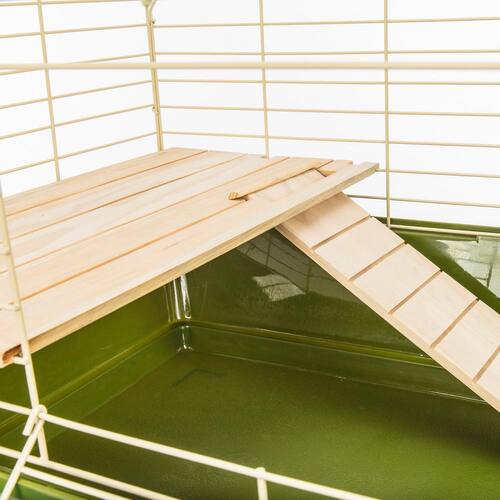 Natural's Guinea Pig Cage with Wooden Shelf, Ramp and Hay Feeder
