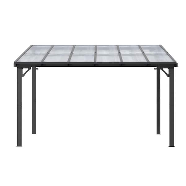 10 ft. x 12 ft. Hardtop Sloping Pitched Roof Gazebo, Outdoor Gazebos with Aluminum Frame