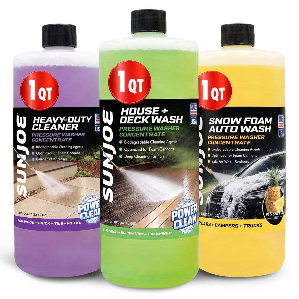 Sun Joe Pressure Washer Concentrate Trio with House and Deck Wash