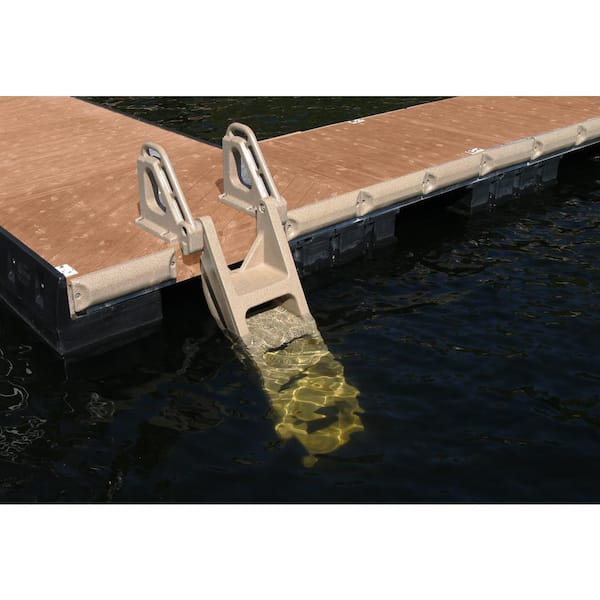 TechStar 5-Step Wide Flip-Up Granite Gray Polyethylene Dock Ladder
