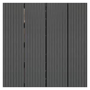 1 ft. x 1 ft. Quick Deck Outdoor Slat Composite Deck Tile in Black Grey (10 sq. ft. Per Box)