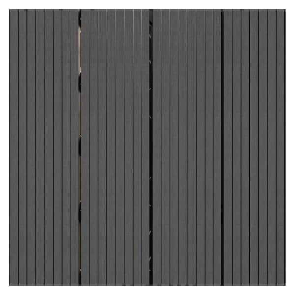 ARK DESIGN 1 ft. x 1 ft. Quick Deck Outdoor Slat Composite Deck Tile in Black Grey (10 sq. ft. Per Box)