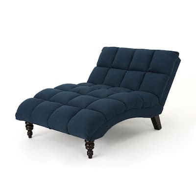 Kaniel Navy Blue Tufted Double Chaise Lounge