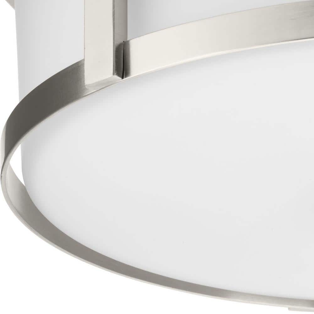 Gilliam Brushed Nickel 12.62" Drum Flush Mount Light