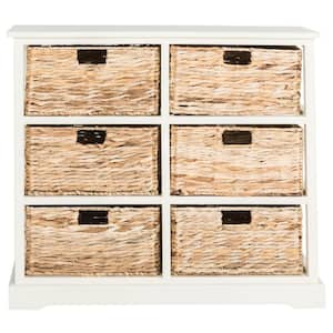 Keenan Rustic White Basket Storage Chest