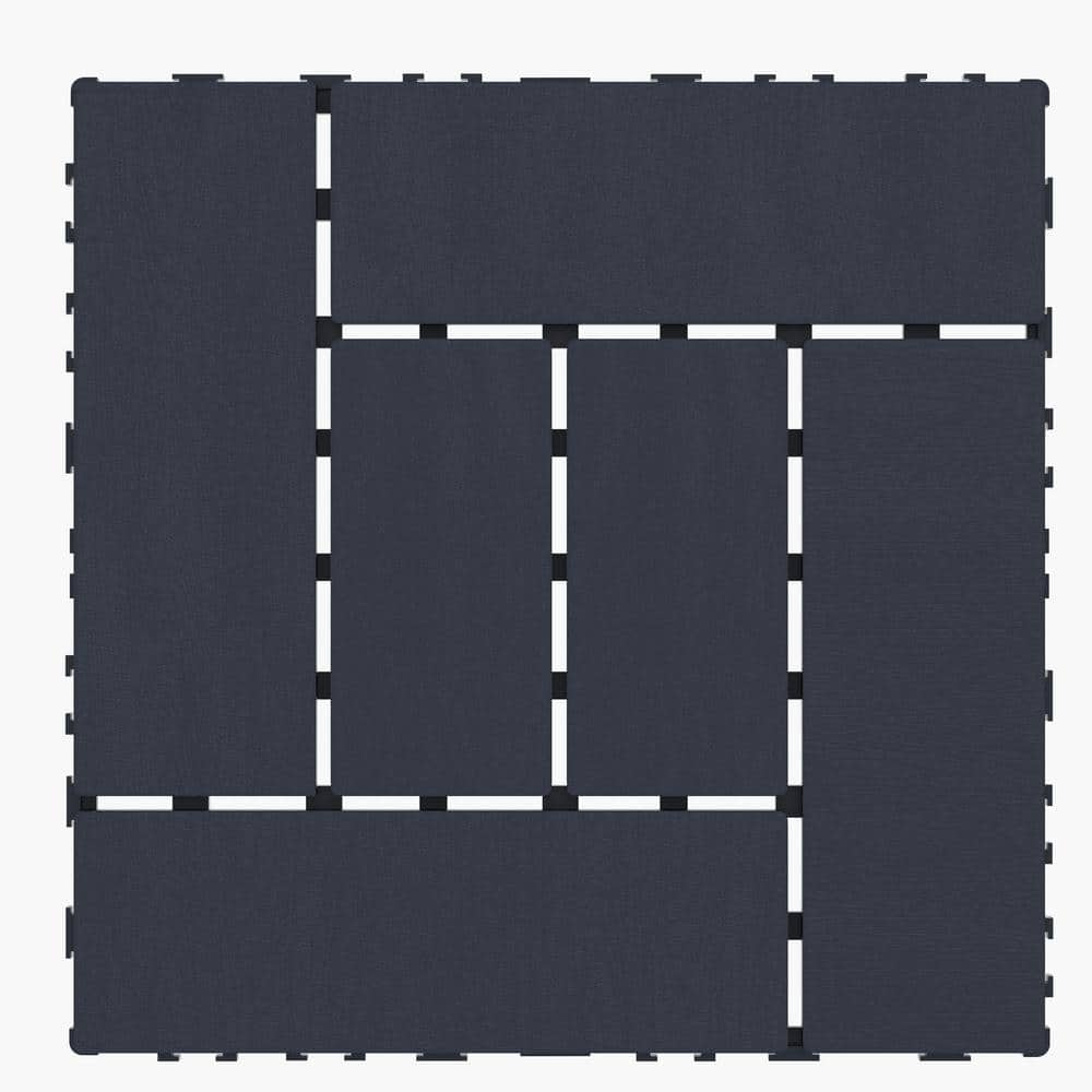 Course Module Tiles Siavonce 12 in. Patio Deck Tiles, DIY Module Interlocking Decking Tiles ...