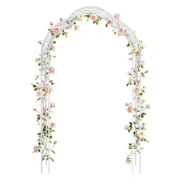 Metal Decorative Stand Assemble Freely with 8 Styles Garden Arbor Trellis Climbing Arch ream White