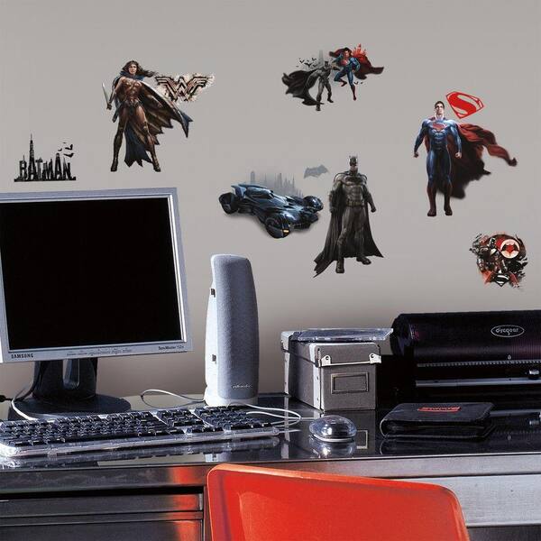 RoomMates 5 in. W x 11.5 in. H Batman V Superman 18-Piece Peel and Stick Wall Decal