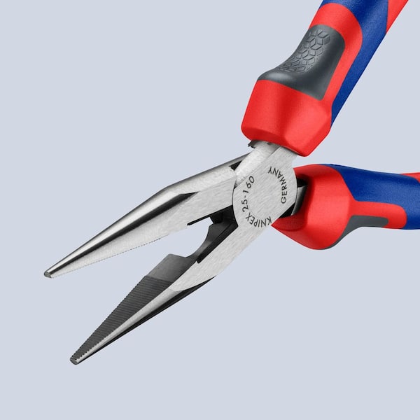 KNIPEX 6 in. Long Nose Pliers with Cutter and Comfort Grip Handles