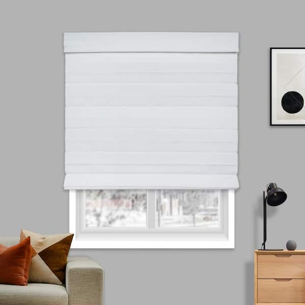 Chicology Cut-to-Size Daily White Cordless Light Filtering Privacy Polyester Roman Shade 67.25 in. W x 48 in. L